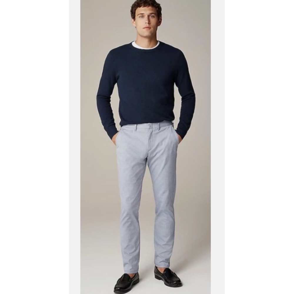 J. Crew 770 Straight Oxford Tech Pant Chino Light Blue 35x32 Business Casual